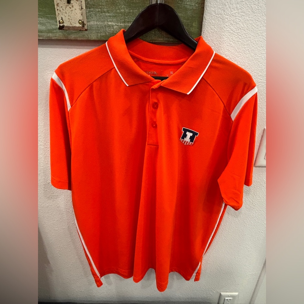 Antigua U of Illinois Orange  Polo Shirt